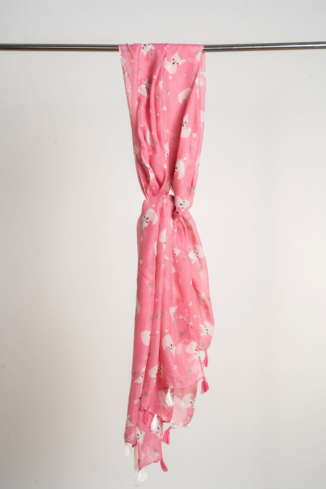 Fox Tassel Scarf | Pink Tassel Scarf | LELE Fashion