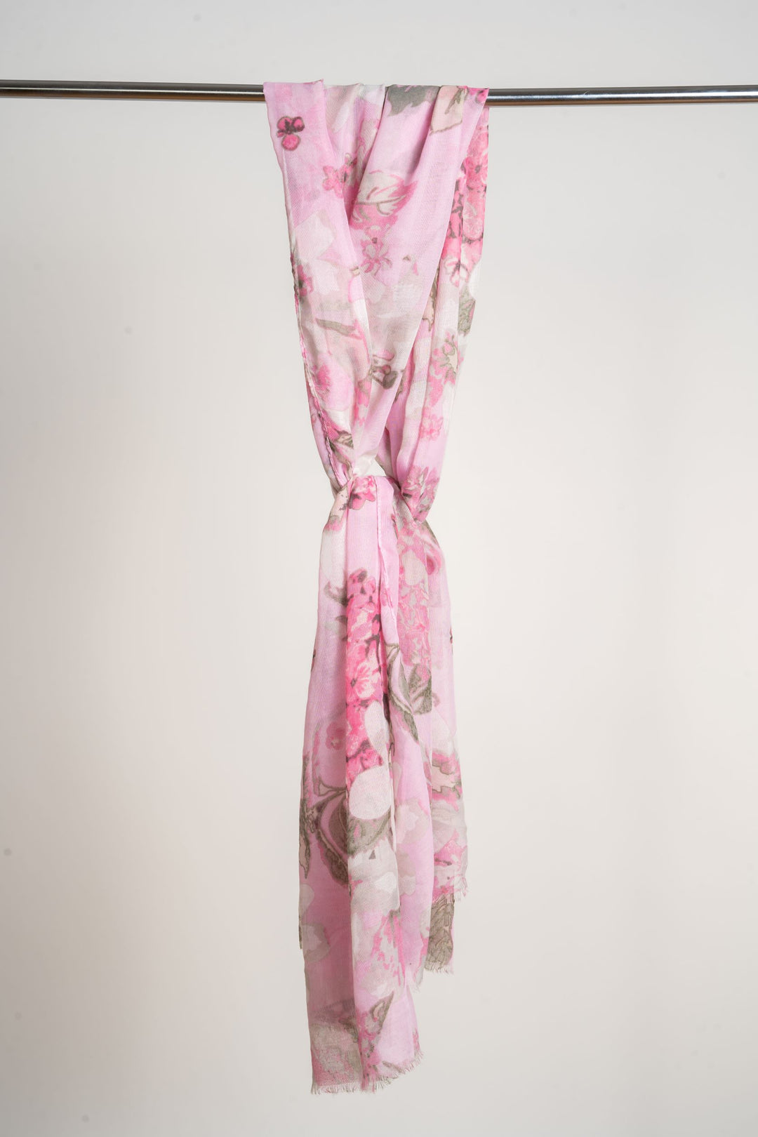 Pink & White Floral Scarf | LELE Fashion