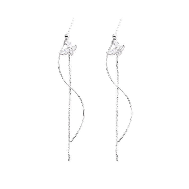 Butterfly Dangle Drop Sterling Silver Earrings