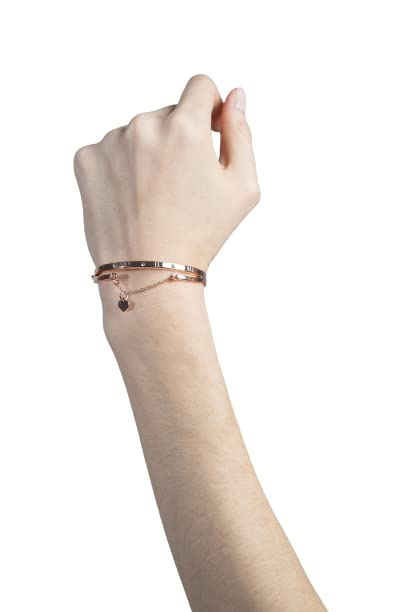 Roman Numeral Woman Rose Gold Bracelet