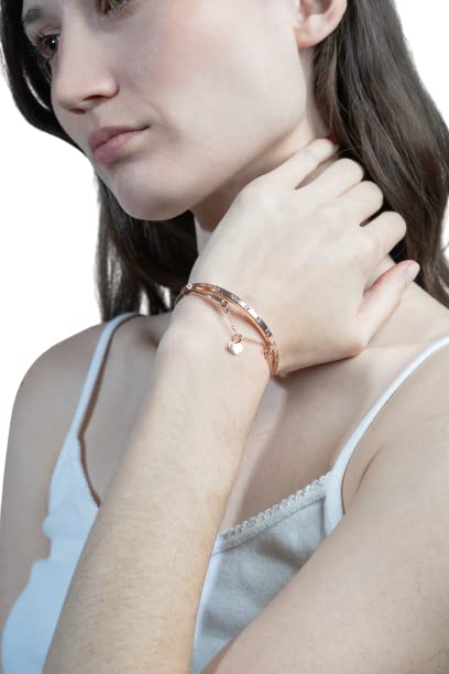 Roman Numeral Woman Rose Gold Bracelet