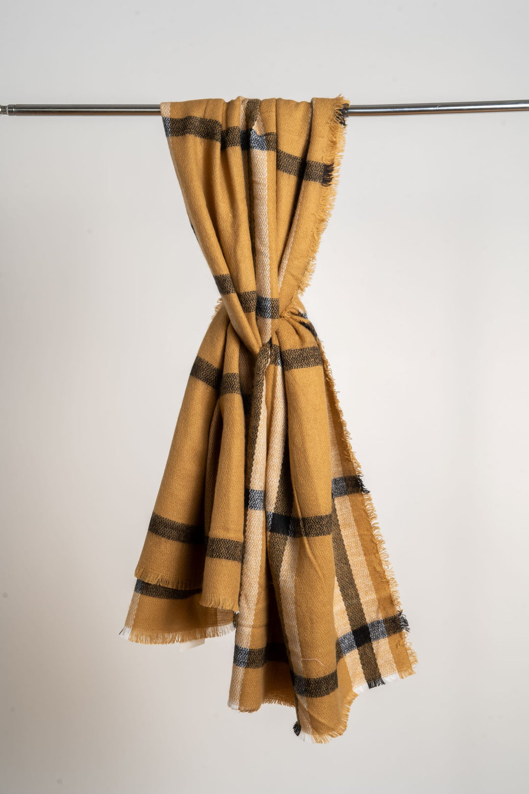 Oversized Tan Striped Scarf | Tan Striped Scarf | LELE Fashion