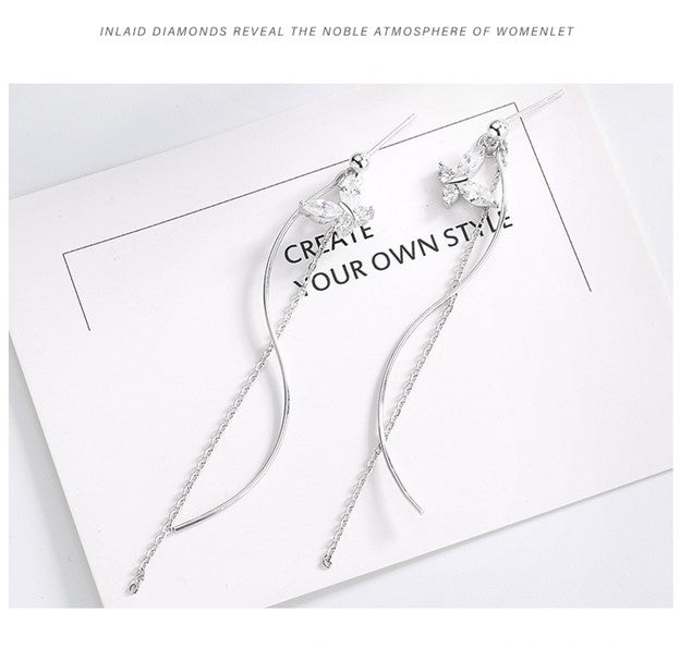 Butterfly Dangle Drop Sterling Silver Earrings
