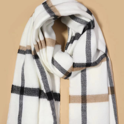 Cream Striped Scarf | Women's Striped Scarf | LELE Fashion