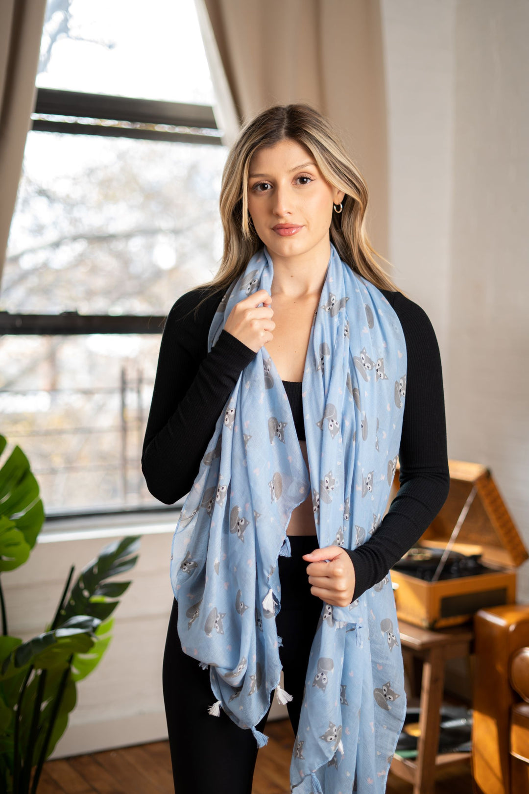 Fox Tassel Scarf | Pink Tassel Scarf | LELE Fashion