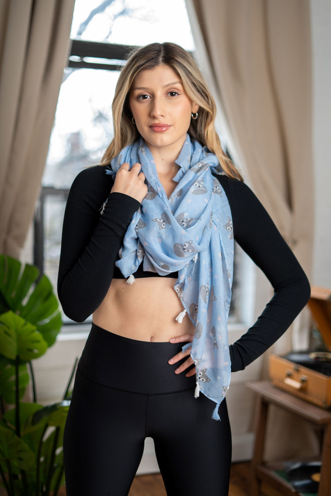 Fox Tassel Scarf | Pink Tassel Scarf | LELE Fashion