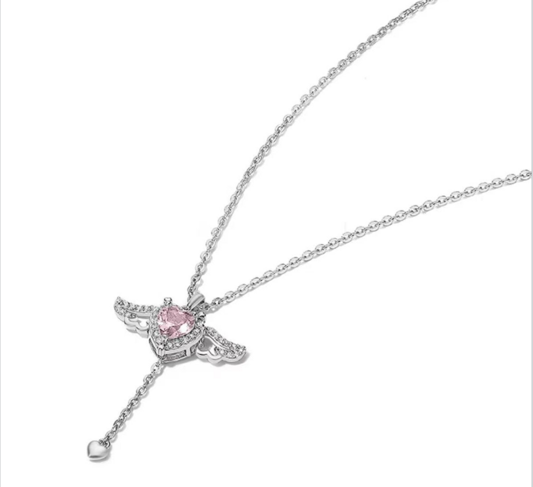 Pink Heart Pendant Necklace